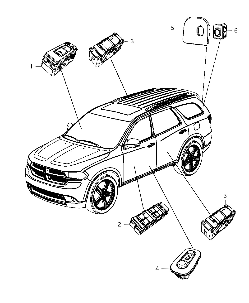 Mopar 1TK09BD3AA Bezel Liftgate Switch