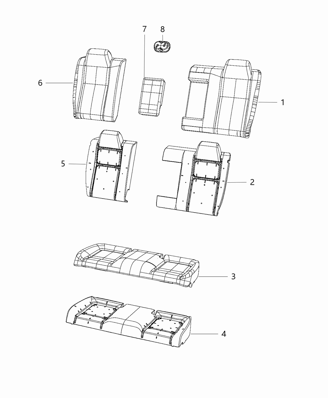 Mopar 6PY43DX9AB Cover Rear Seat Back Left
