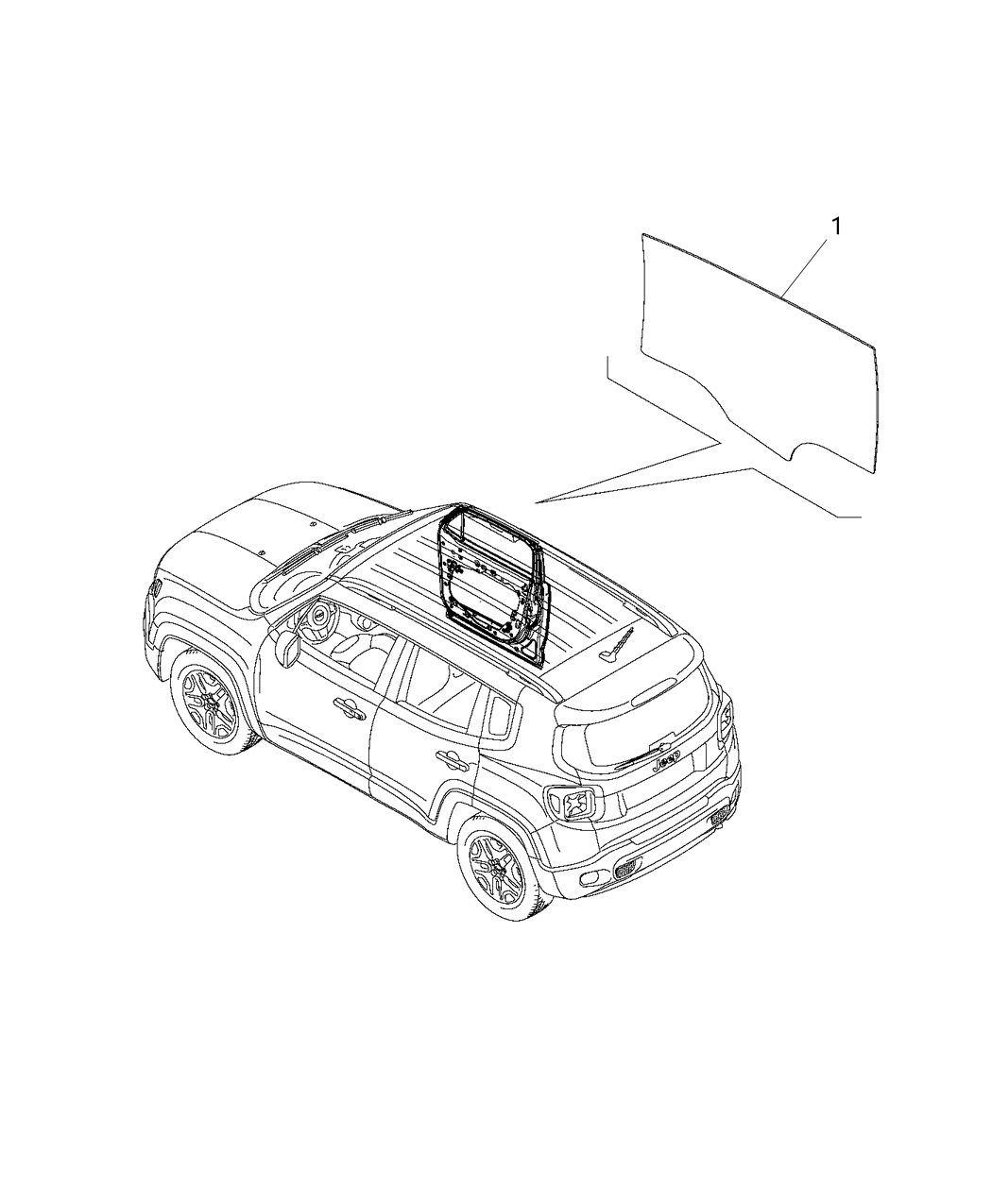 Mopar 68256317AA Glass Front Door