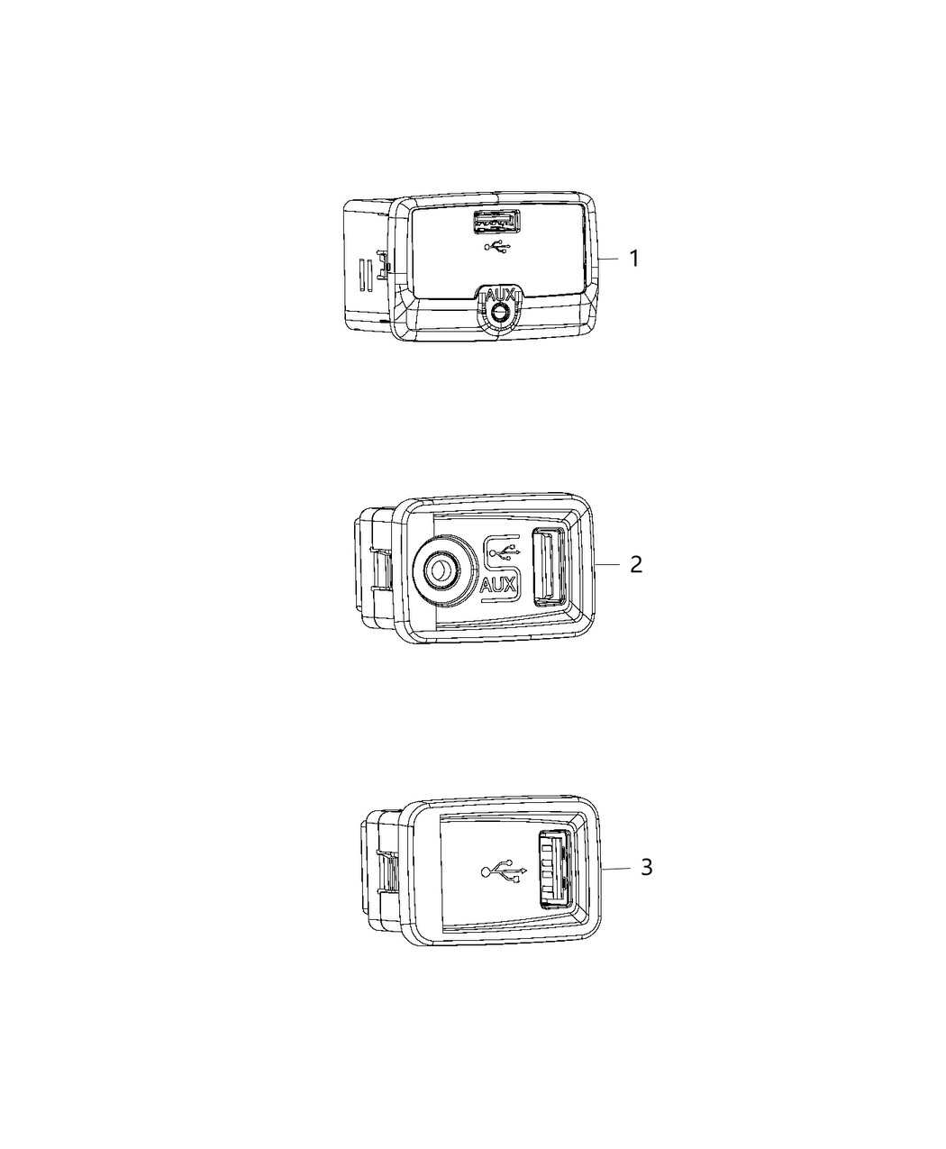 Mopar 5NX49JXWAA USB Portion Media Hub