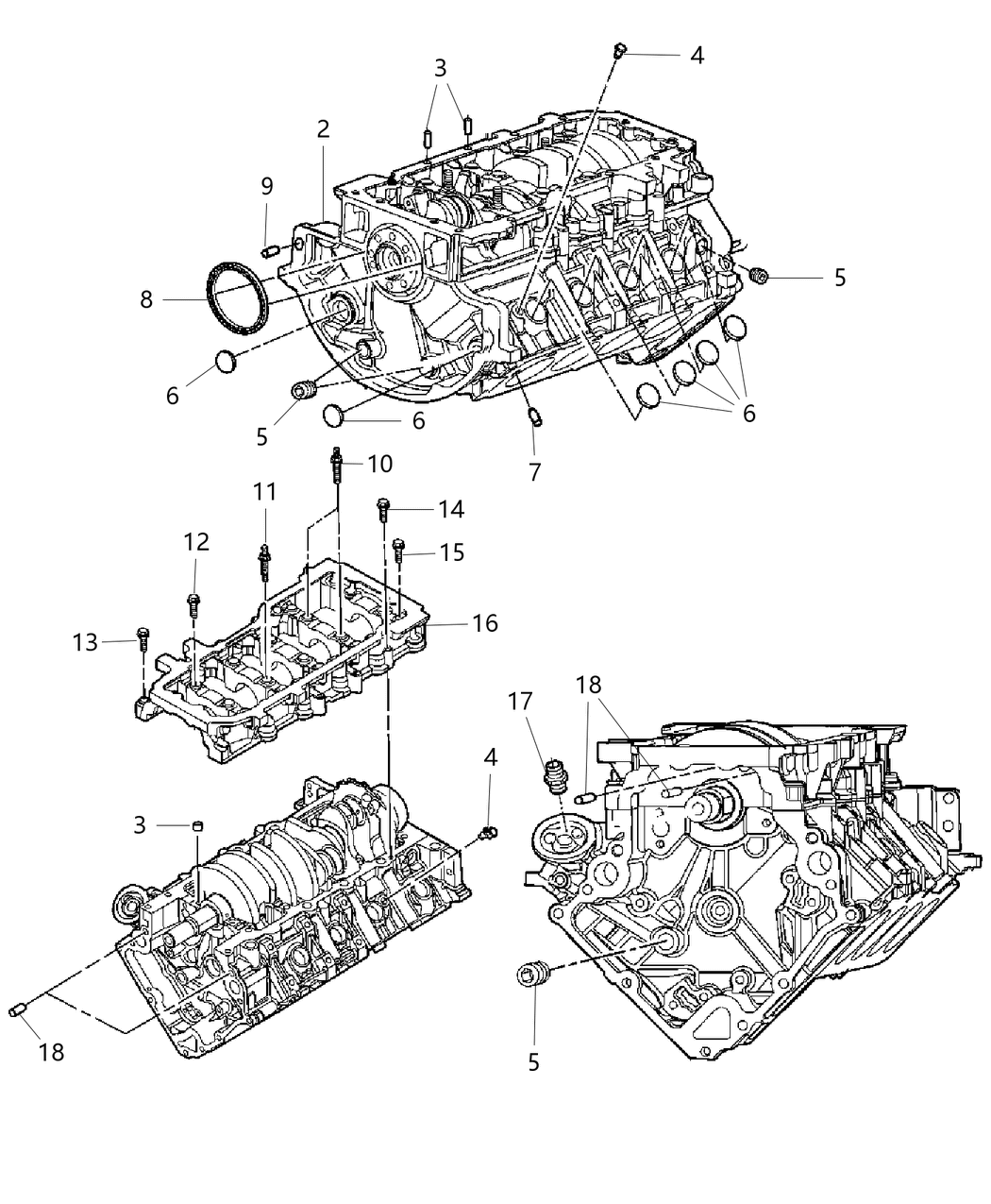 Mopar R2847457AC Engine Long Block Service Warning: Replace Intake Manifold.