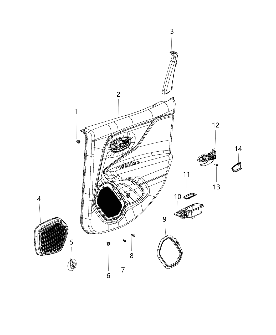 Mopar 5XA46LXHAA Panel Rear Door Trim