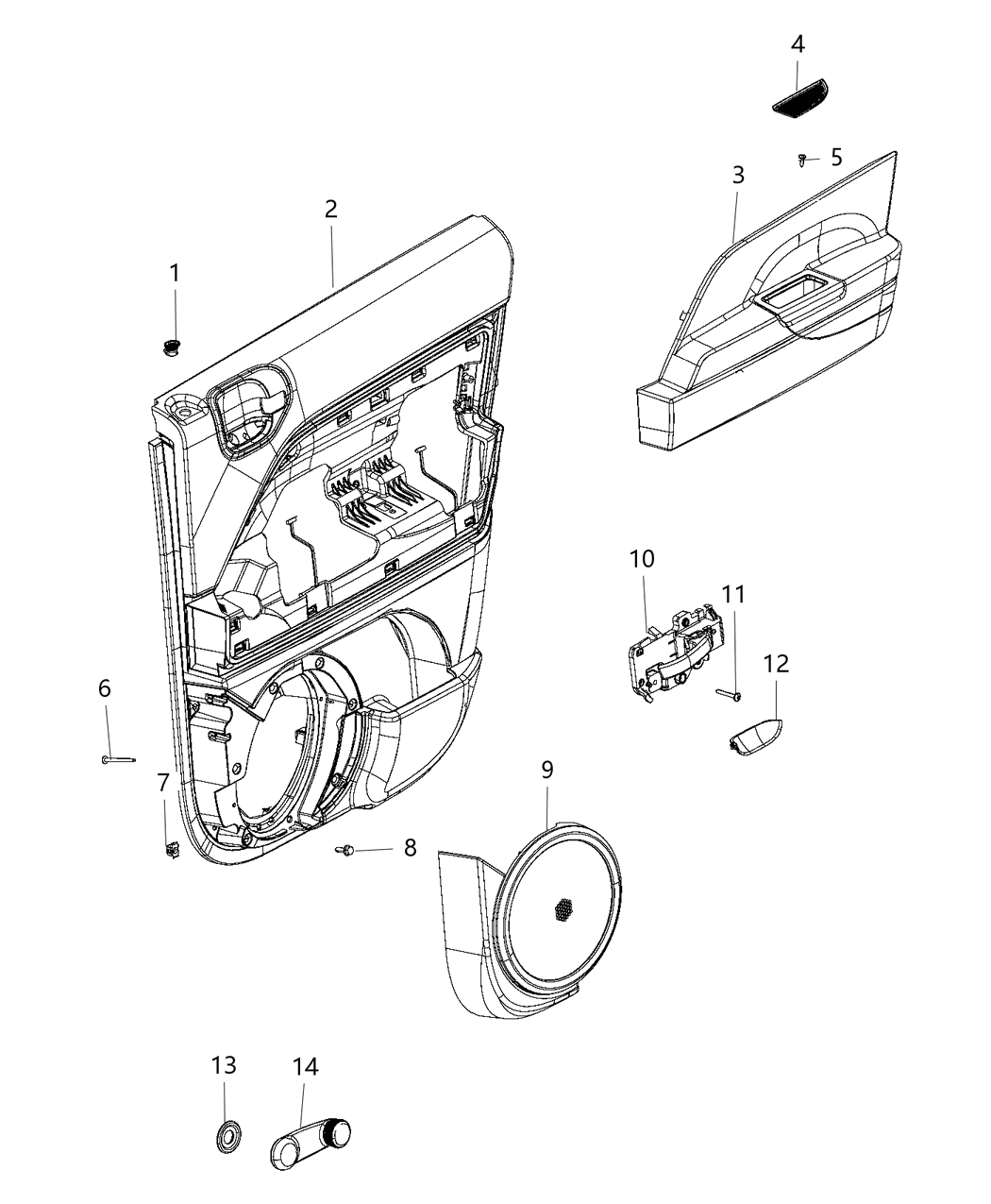 Mopar 5LN161DKAC Bolster Rear Door