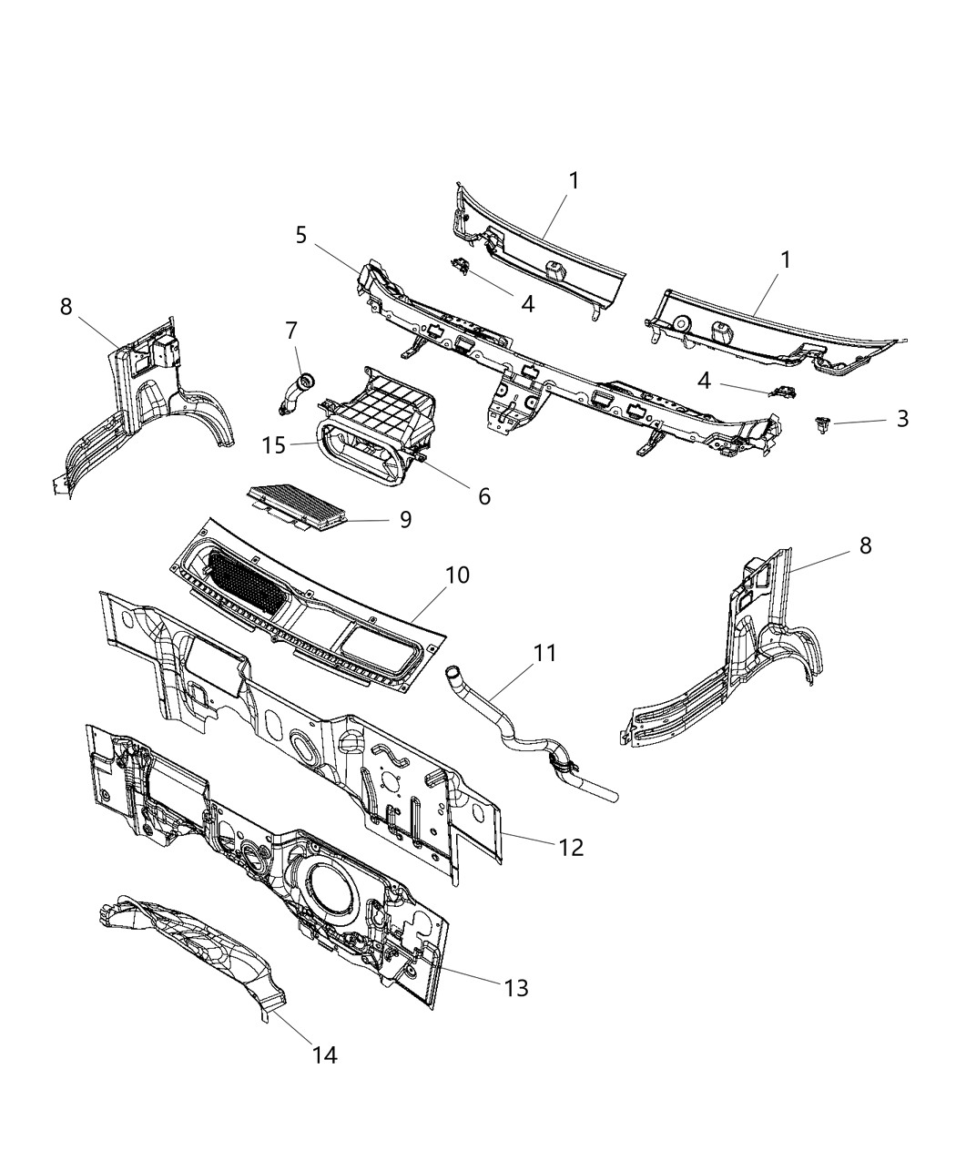 Mopar 68236967AA Seal Cowl