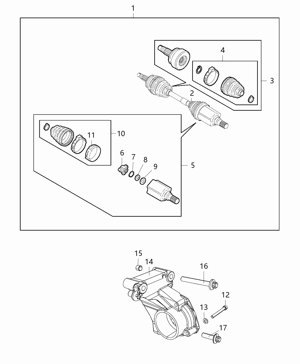 Mopar 68275075AA Adapter Halfshaft