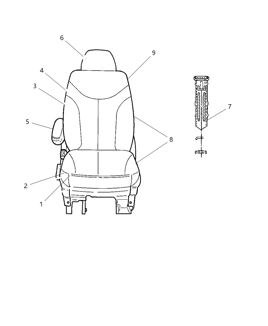 Mopar WR891L5AA Seat Complete Front