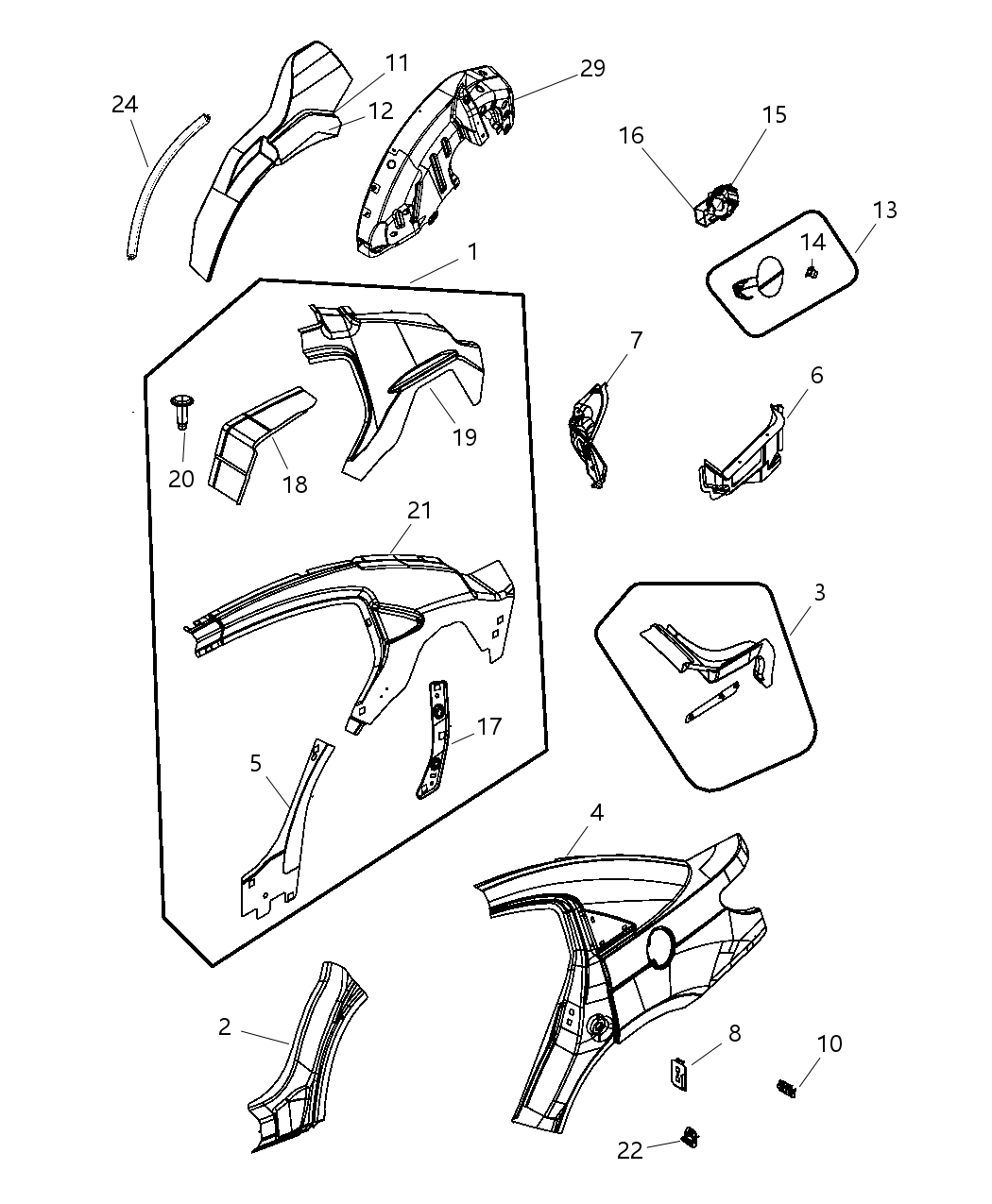 Mopar 5056095AA Spring Fuel Filler Door