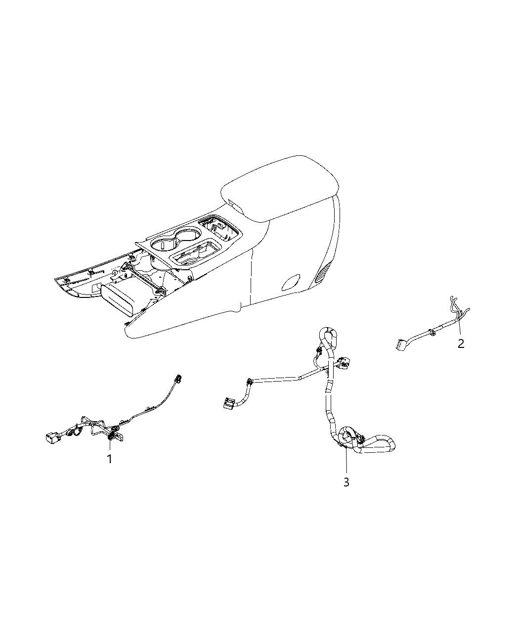 Mopar 68369649AA Wiring Console Front Harness. Bin 12V Outlet And Lamp