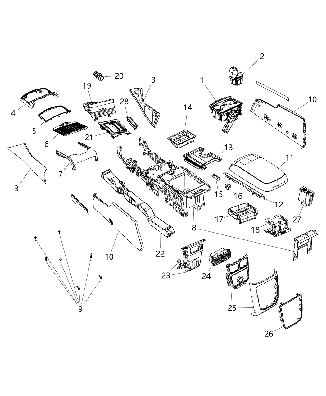 Mopar 6BY951X8AB Bezel Gear Shift Indicator