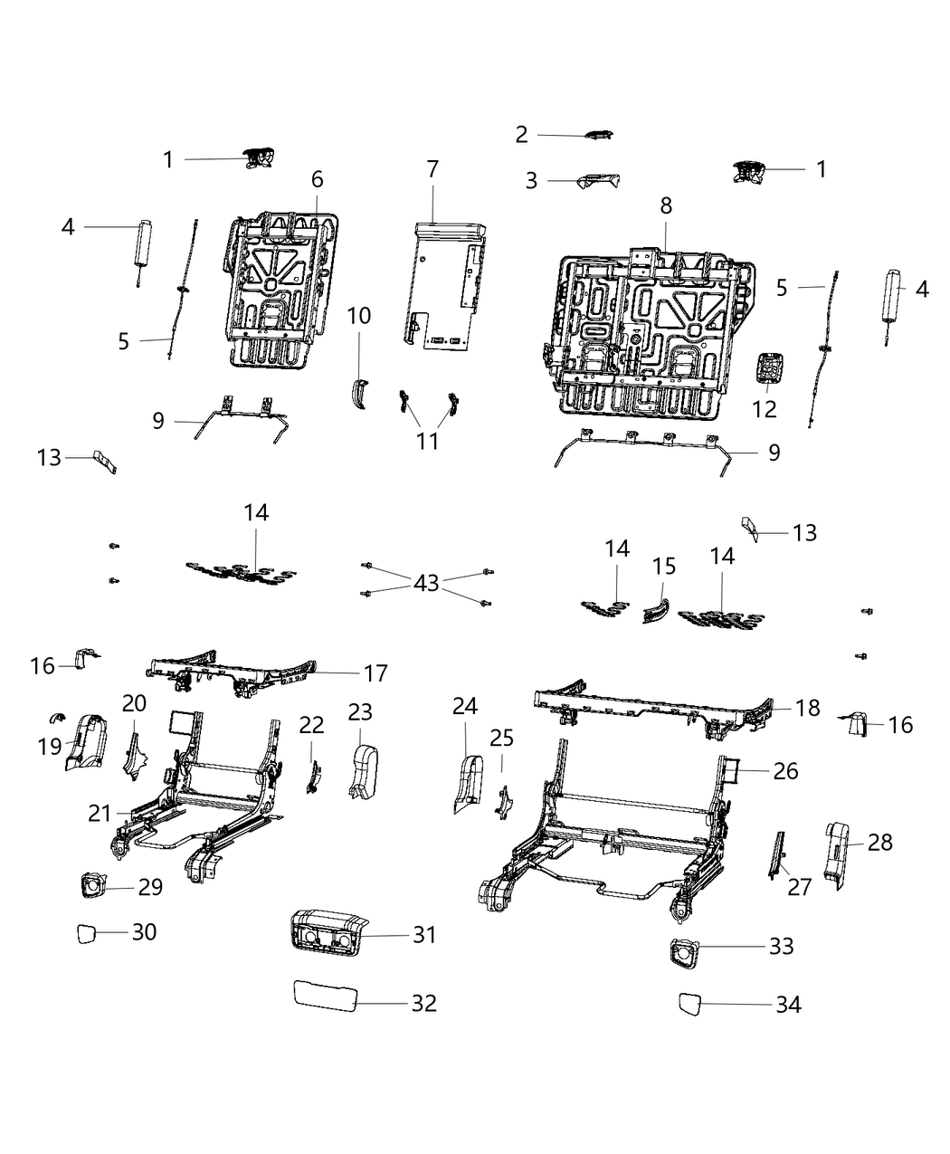 Mopar 1XT77DW1AB Shield Seat