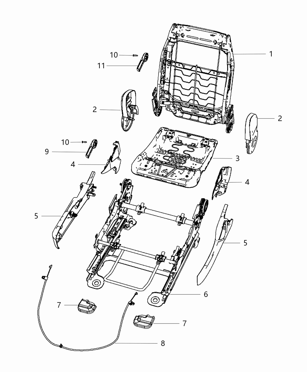 Mopar 1FK26BD1AC Shield Fold Flat Inner