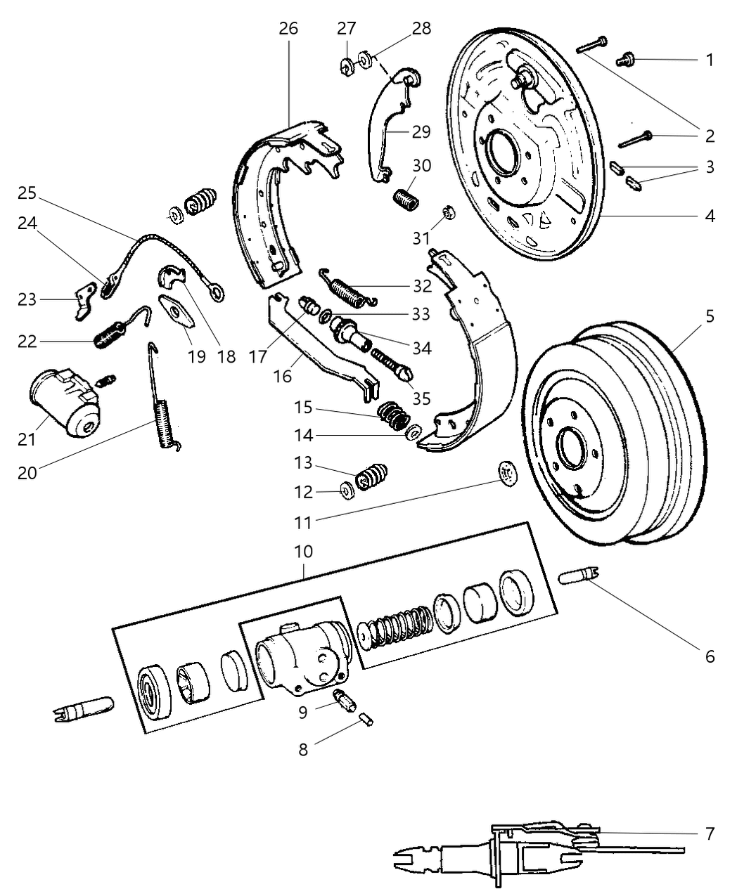 Mopar BHKH2667 Shoe And Lining Kit Drum, Rear