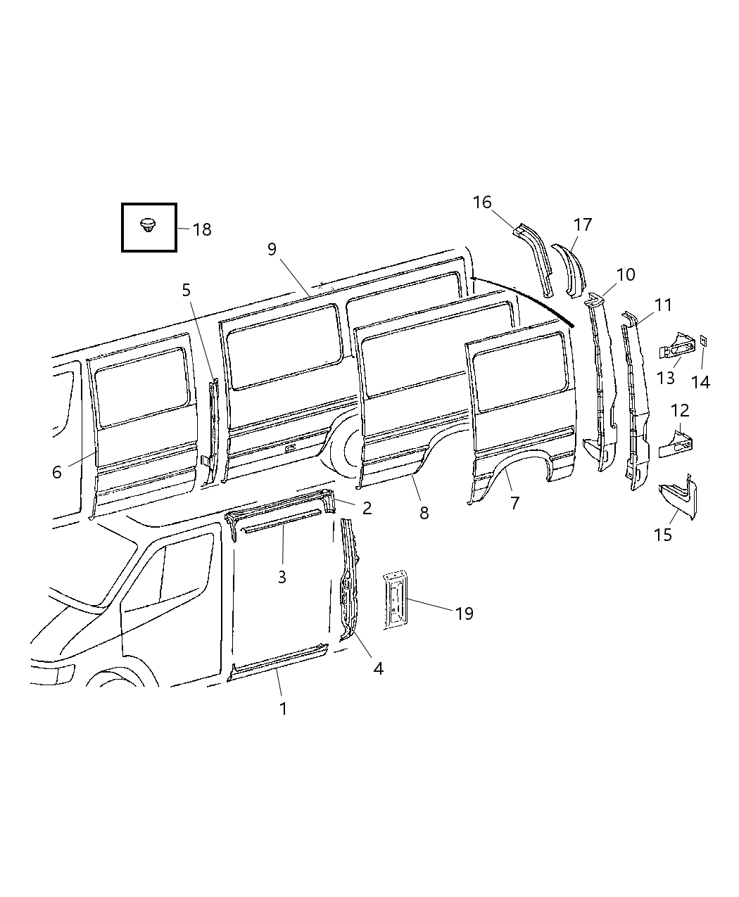 Mopar 5131176AA Panel Bodyside Rear