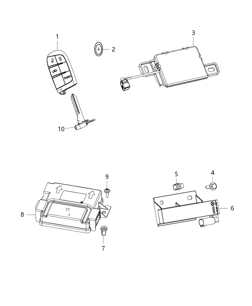 Mopar 68269791AA Transmitter Integrated Key Fob