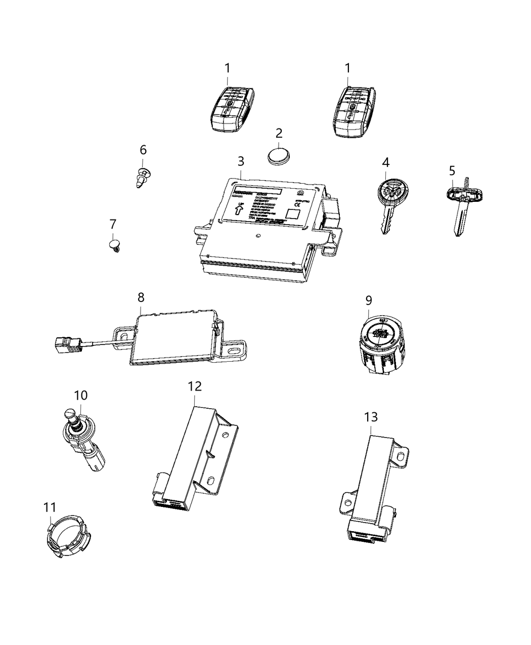 Mopar 68291693AD Transmitter Integrated Key Fob