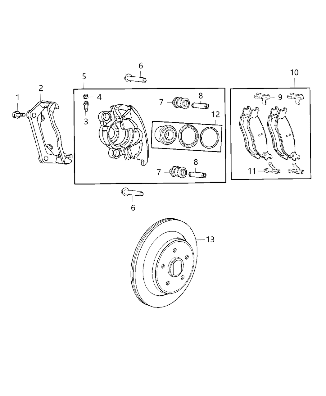 Mopar VRDR0563AB Pad Kit Rear Disc Brake