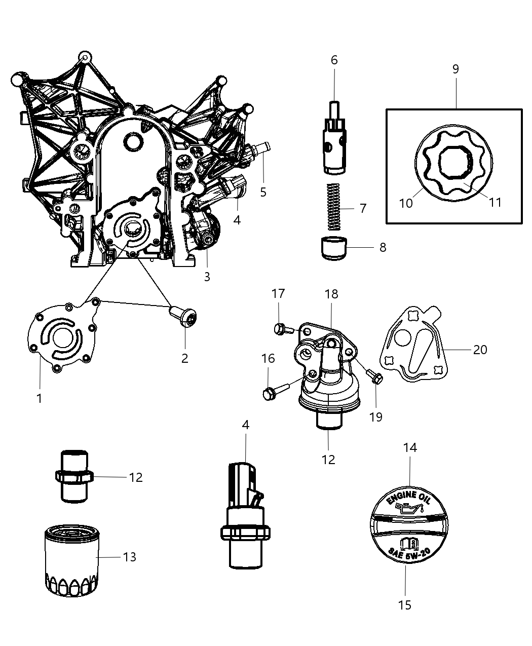 Mopar 4648969AB Oil Pump Cover