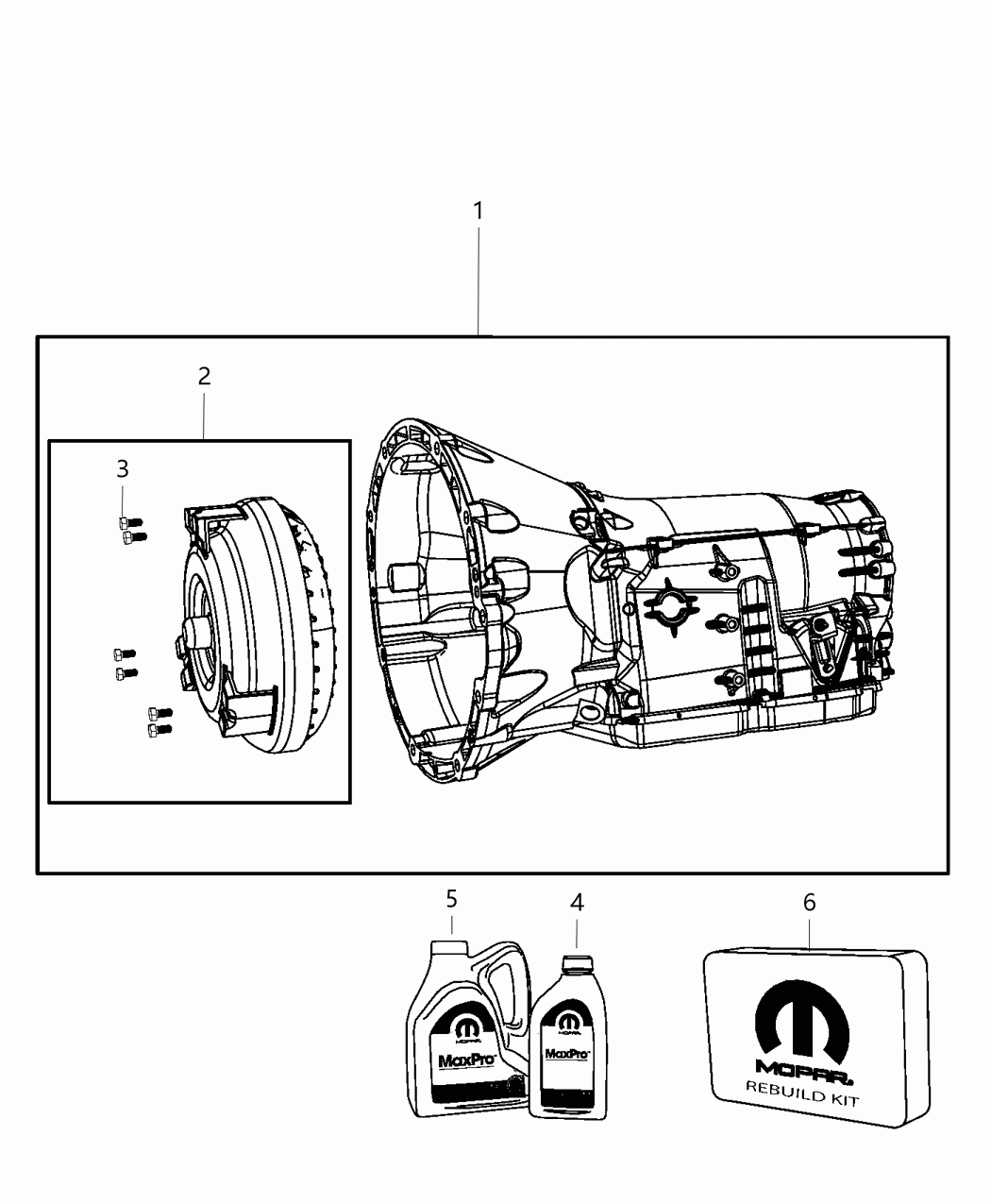 Mopar RX003110AC Transmission Package With Torque Converter