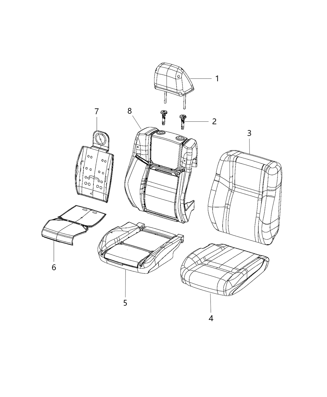 Mopar 5XZ46LA3AB Headrest Front