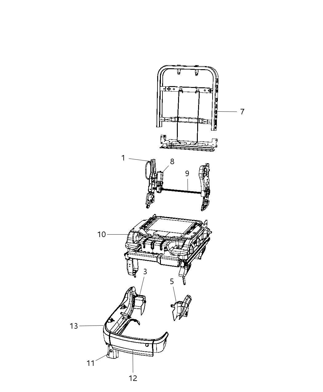 Mopar 68025052AA Recliner Front Seat Back