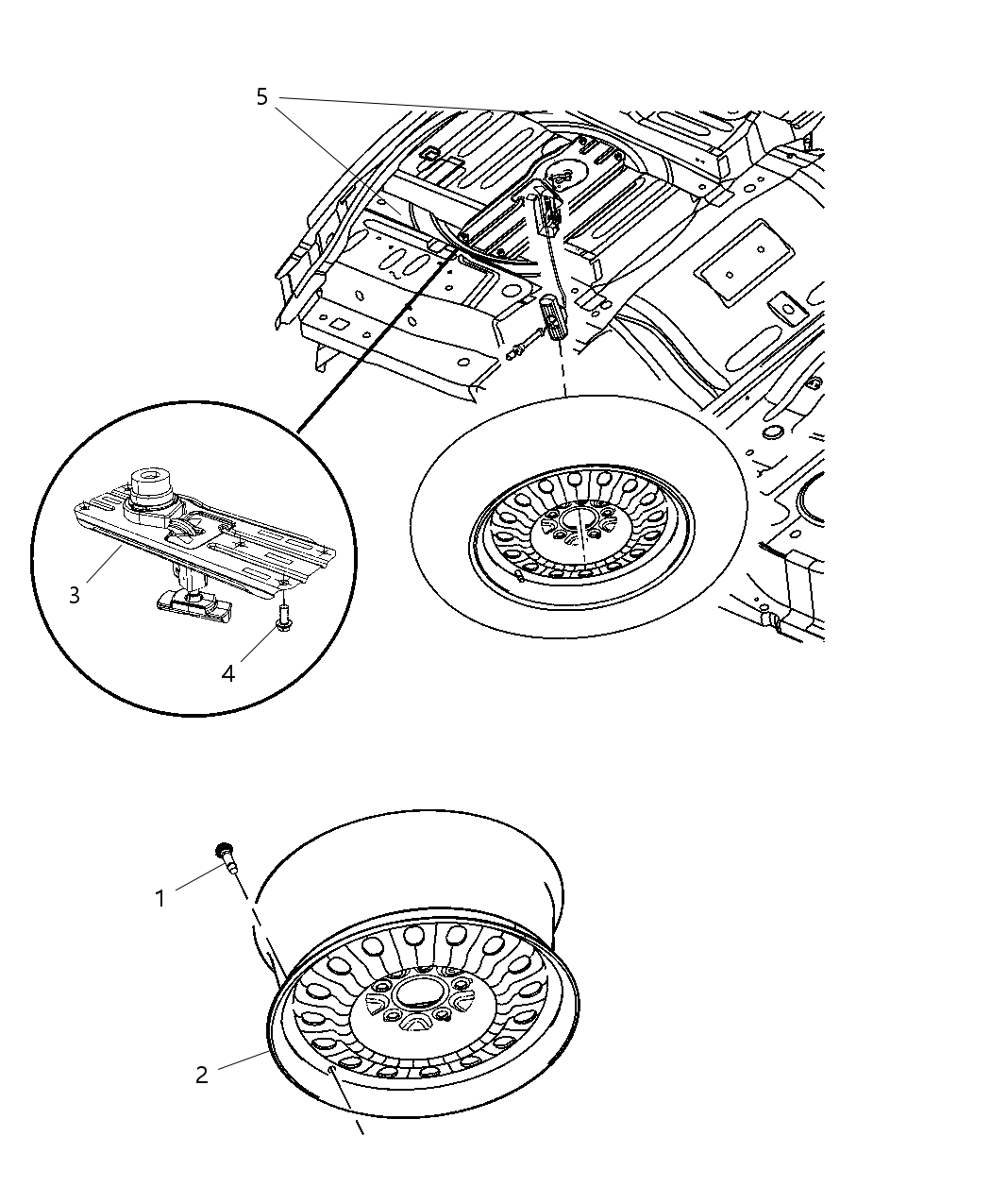 Mopar 5054930AC Winch Spare Tire Carrier