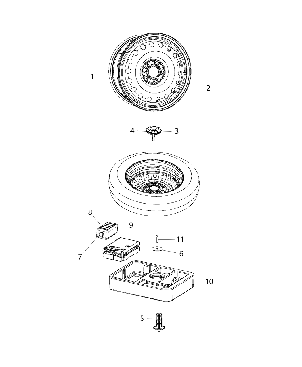 Mopar 4726588AB Tray Inflator Kit