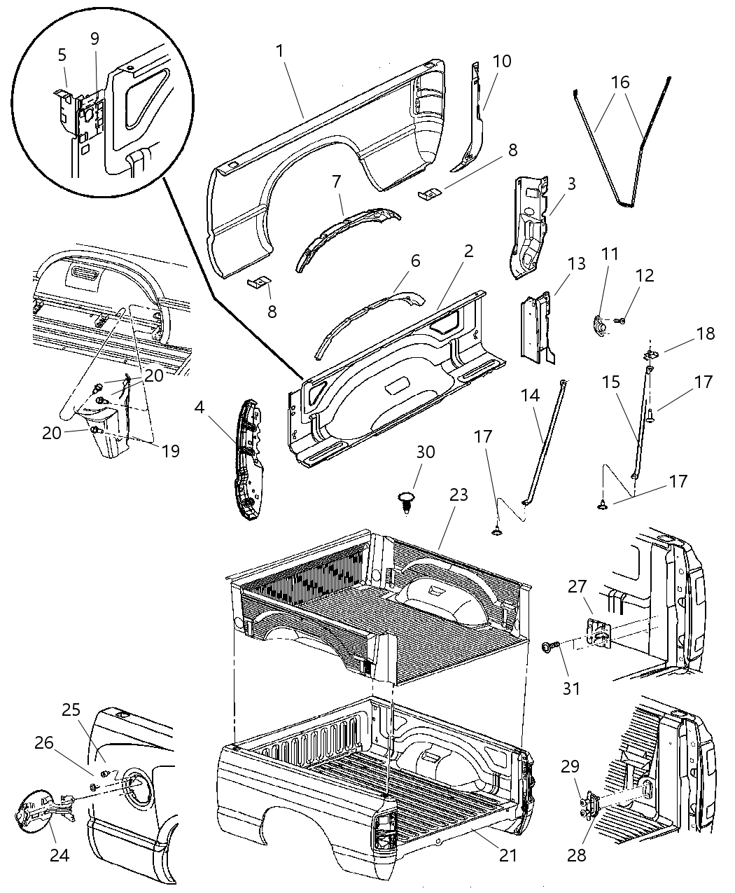 Mopar 55276280AB Brace Side Rail Rear