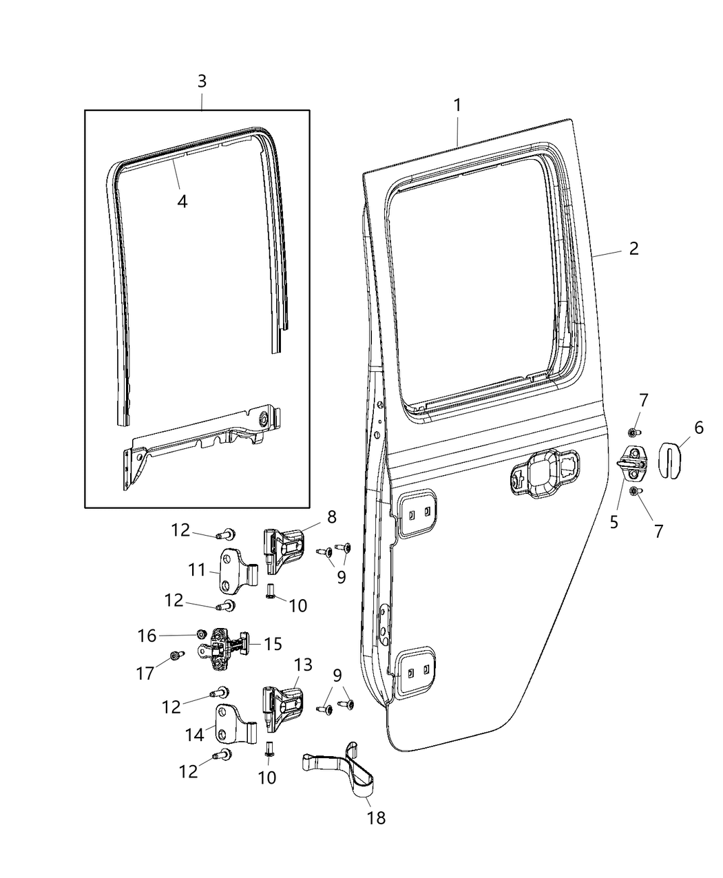 Mopar 68281025AA Channel Rear Door Glass