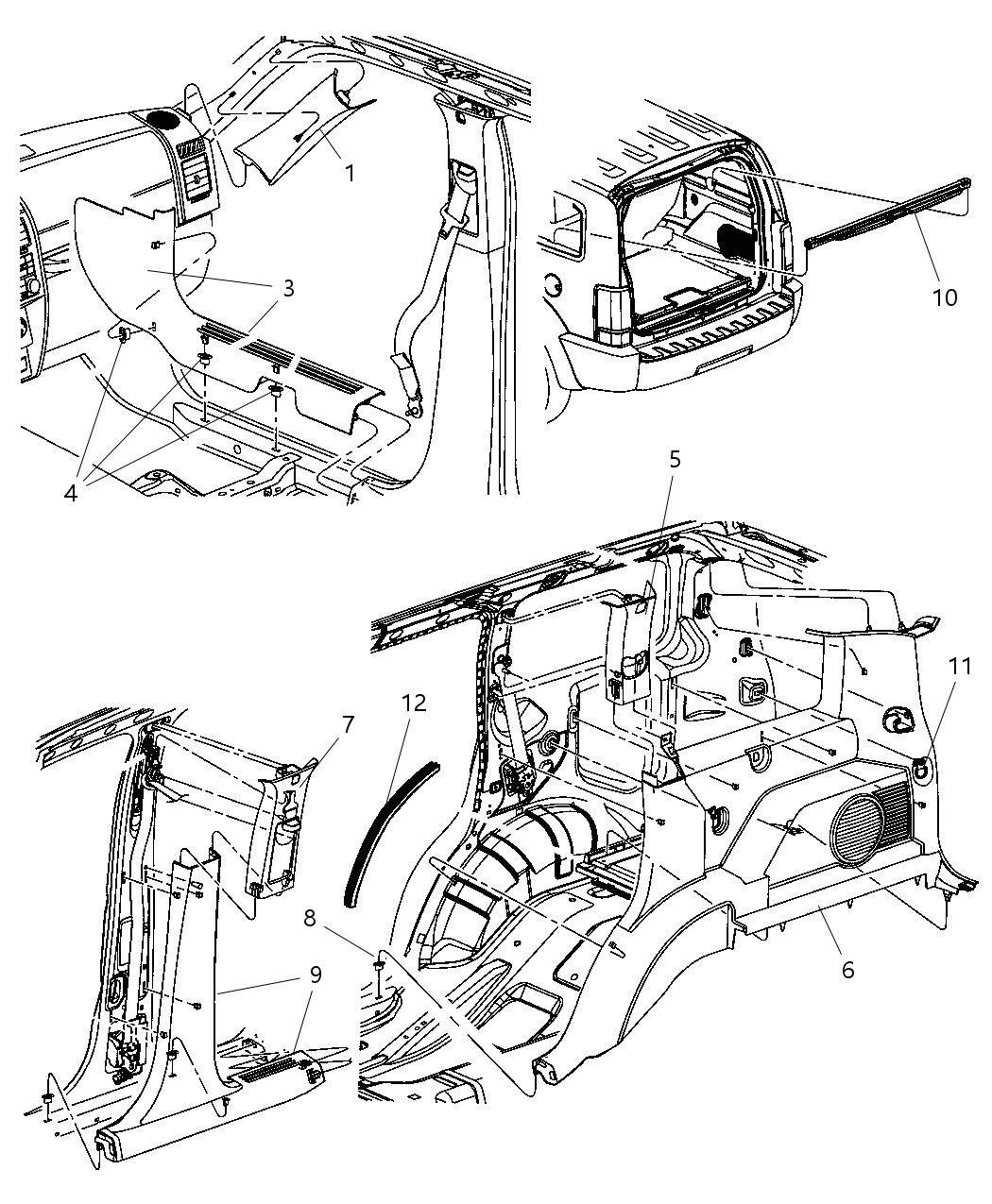 Mopar 68032234AA Clip Trim A - Pillar Trim Attaching Clip