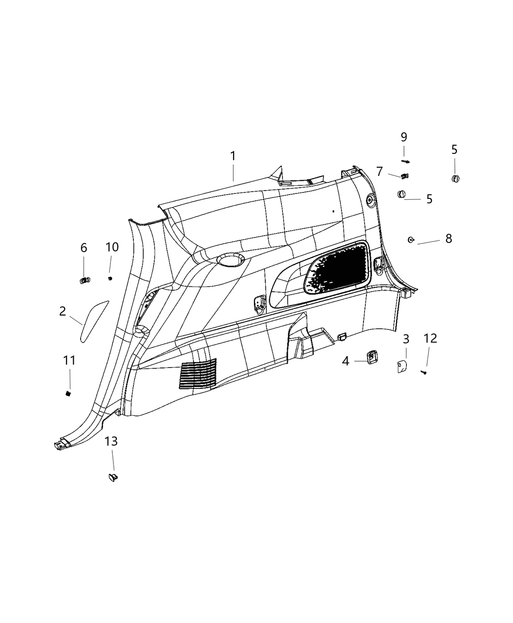Mopar 6WT32DX9AA Quarter Trim Panel Cap