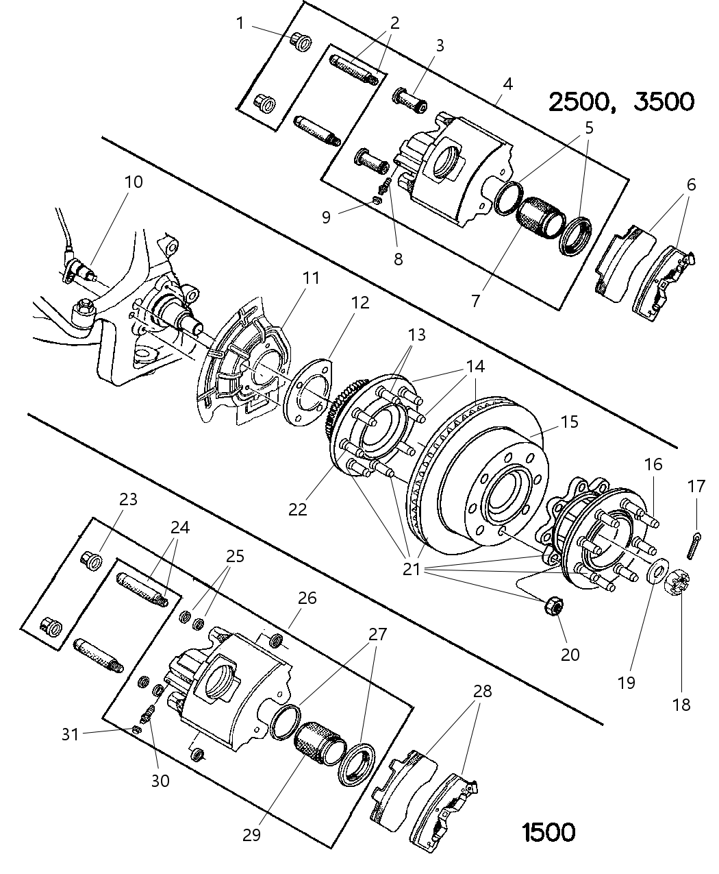 Mopar V2500018AA Hub And Rotor, W/Bearing And Seal, Front