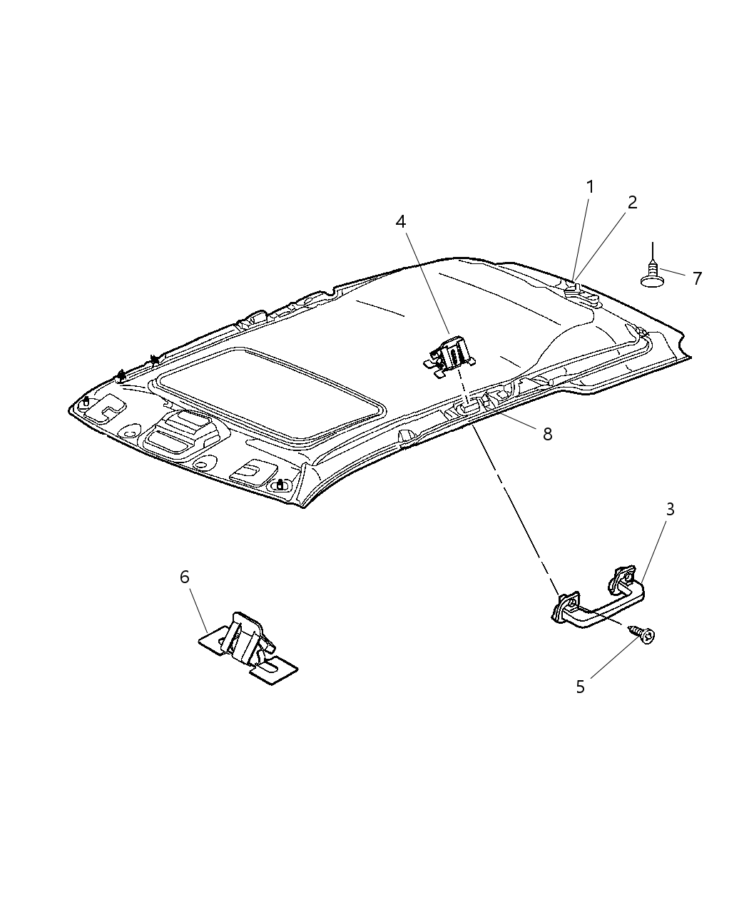 Mopar 1FR73BD1AA Headliner With Sunroof, [GWA]