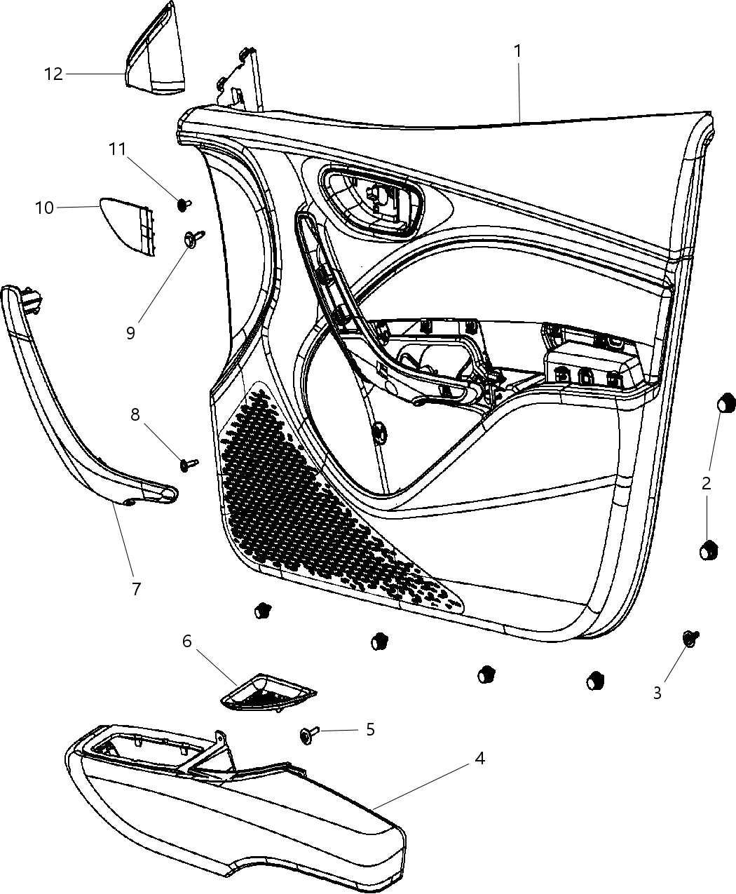 Mopar 1TW761XCAA Armrest Front Door Trim