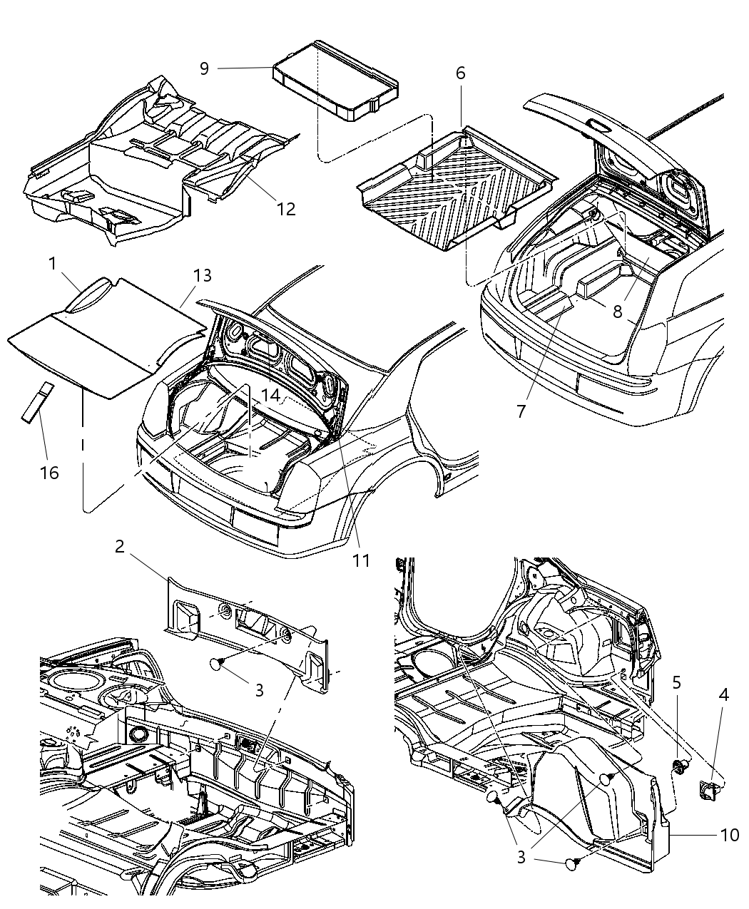 Mopar 4628970AD Carpet Luggage Compartment