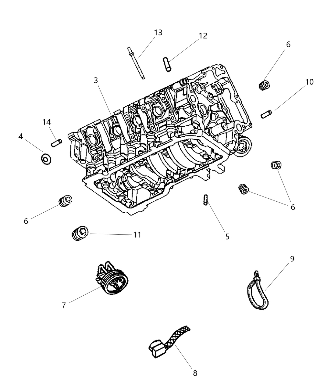 Mopar R2847134AB Engine Long Block Service Warning: Replace Intake Manifold.