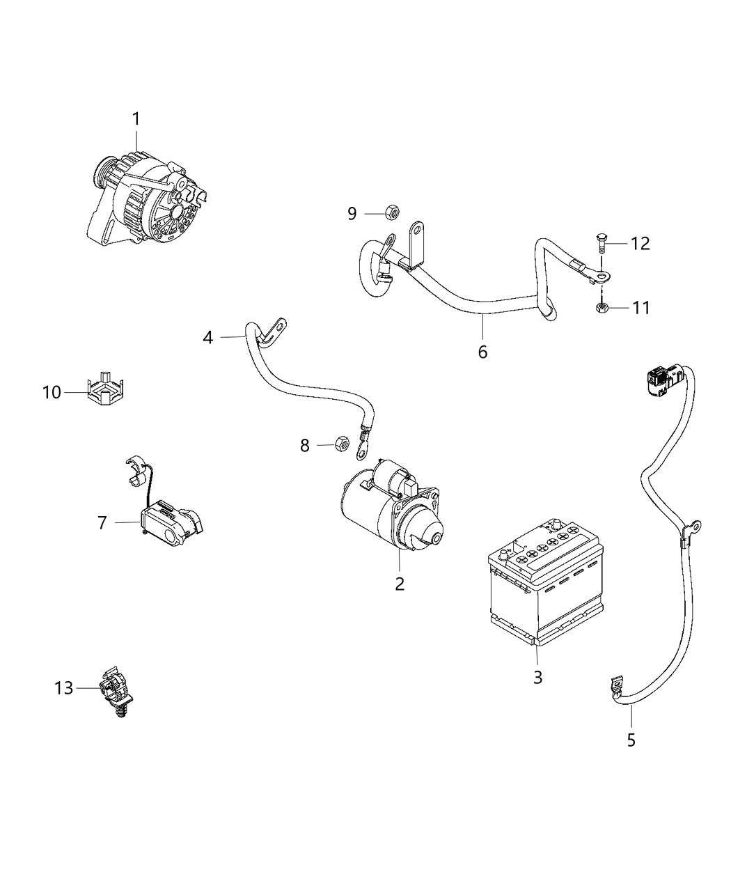 Mopar 68254768AA Negative Cable