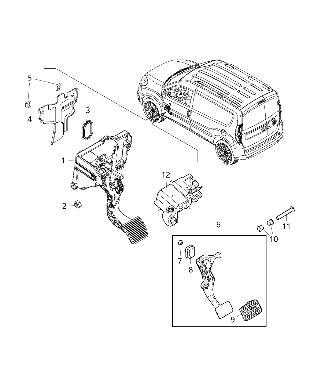 Mopar 68281755AA Pedal Assembly Non Adjustable