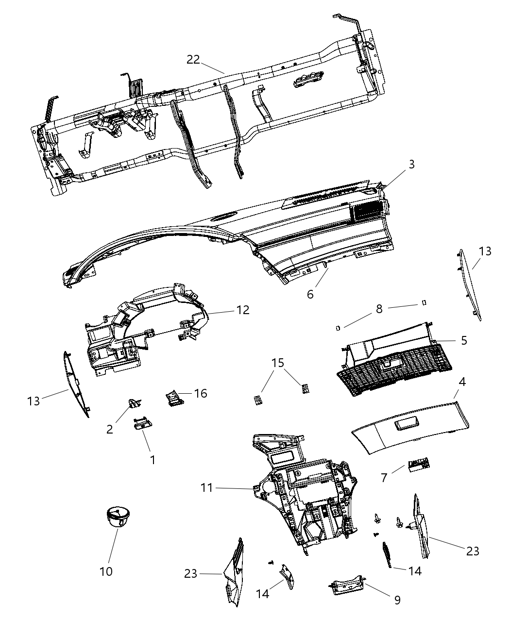 Mopar 68020433AA Reinforcement Instrument Panel