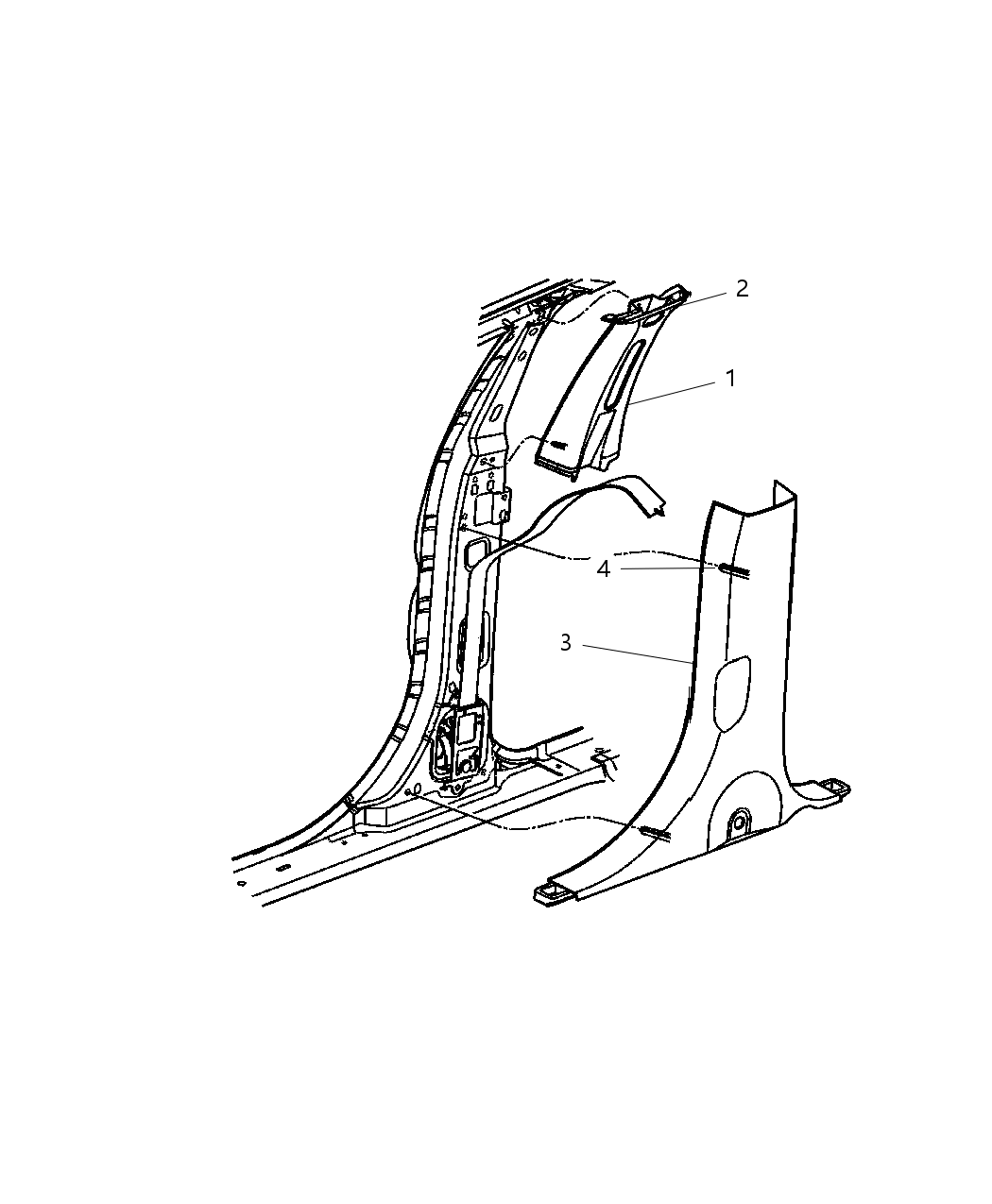 Mopar TW28TL2AG Panel B Pillar Upper Trim