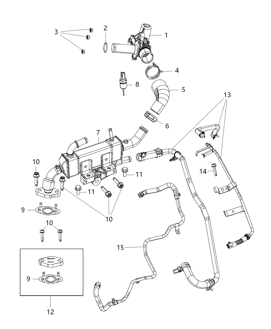 Mopar 68217333AB Hose And Tube EGR Coolant Return