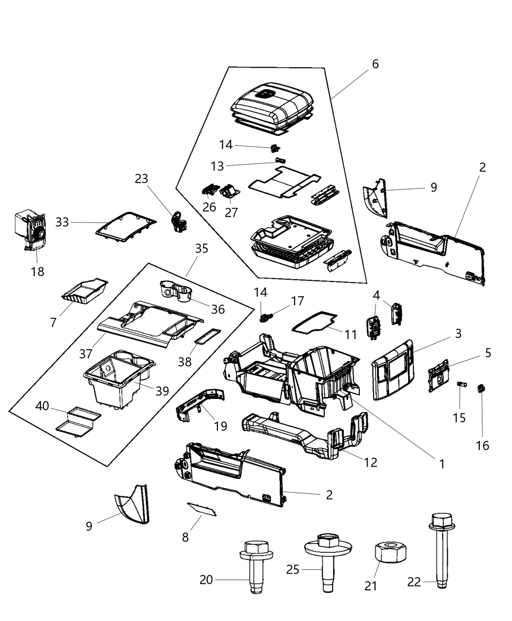 Mopar 5VC931XRAA Bezel Center Console