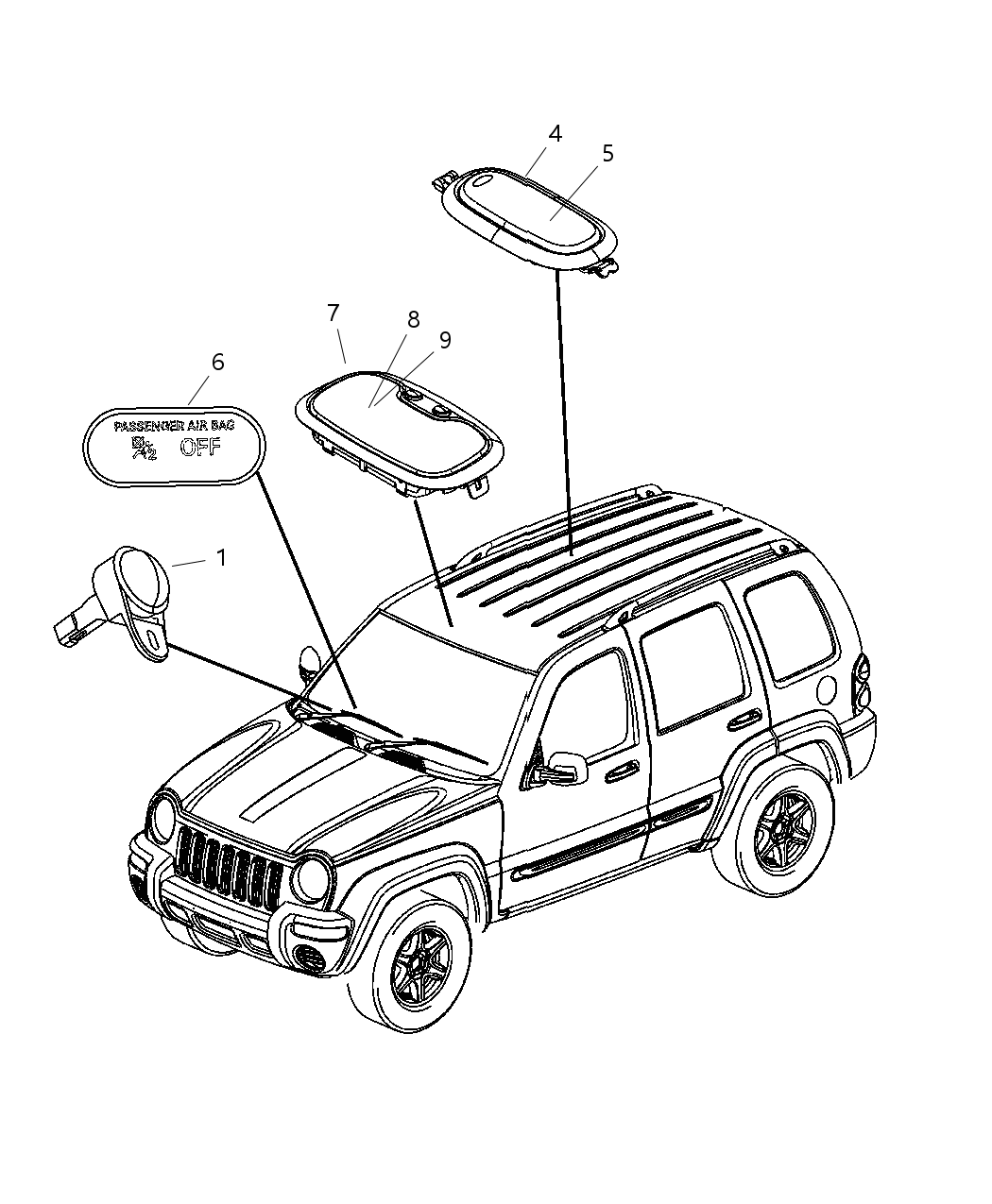 Mopar 56010552AB Lamp Warning Passenger Airbag On/Off System