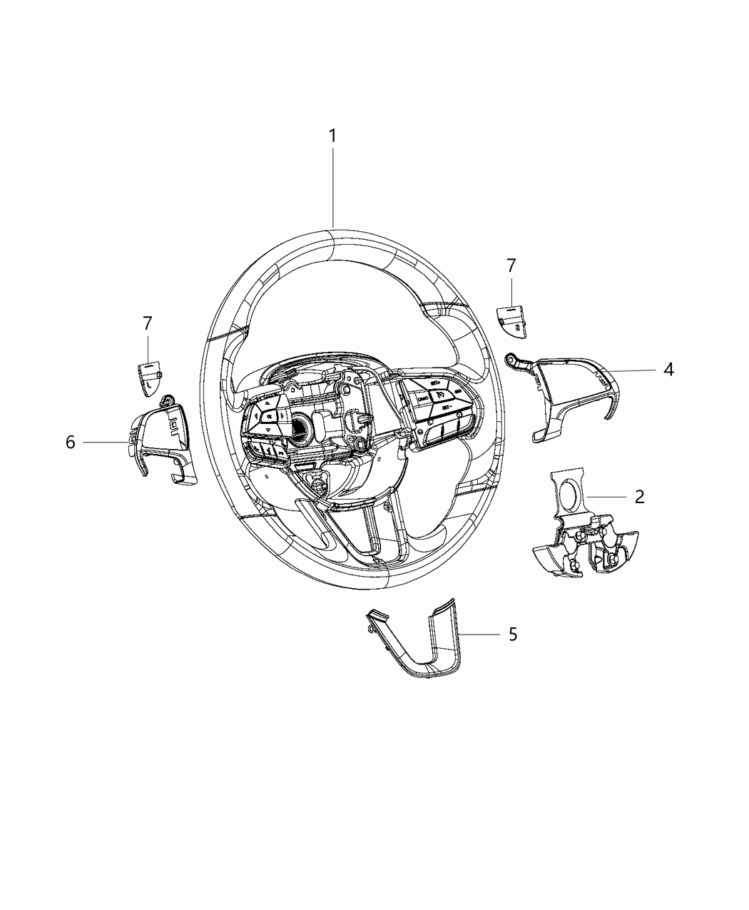Mopar 6WC03JXPAA Bezel Steering Wheel 3 O Clock
