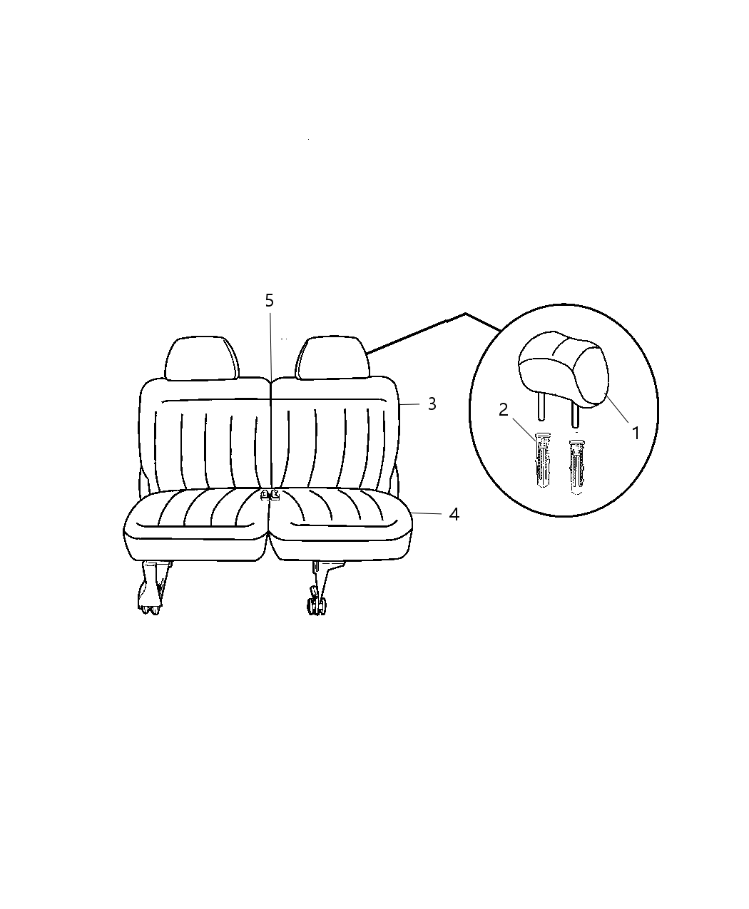 Mopar 1HH361D5AA Headrest Second Row, Rear