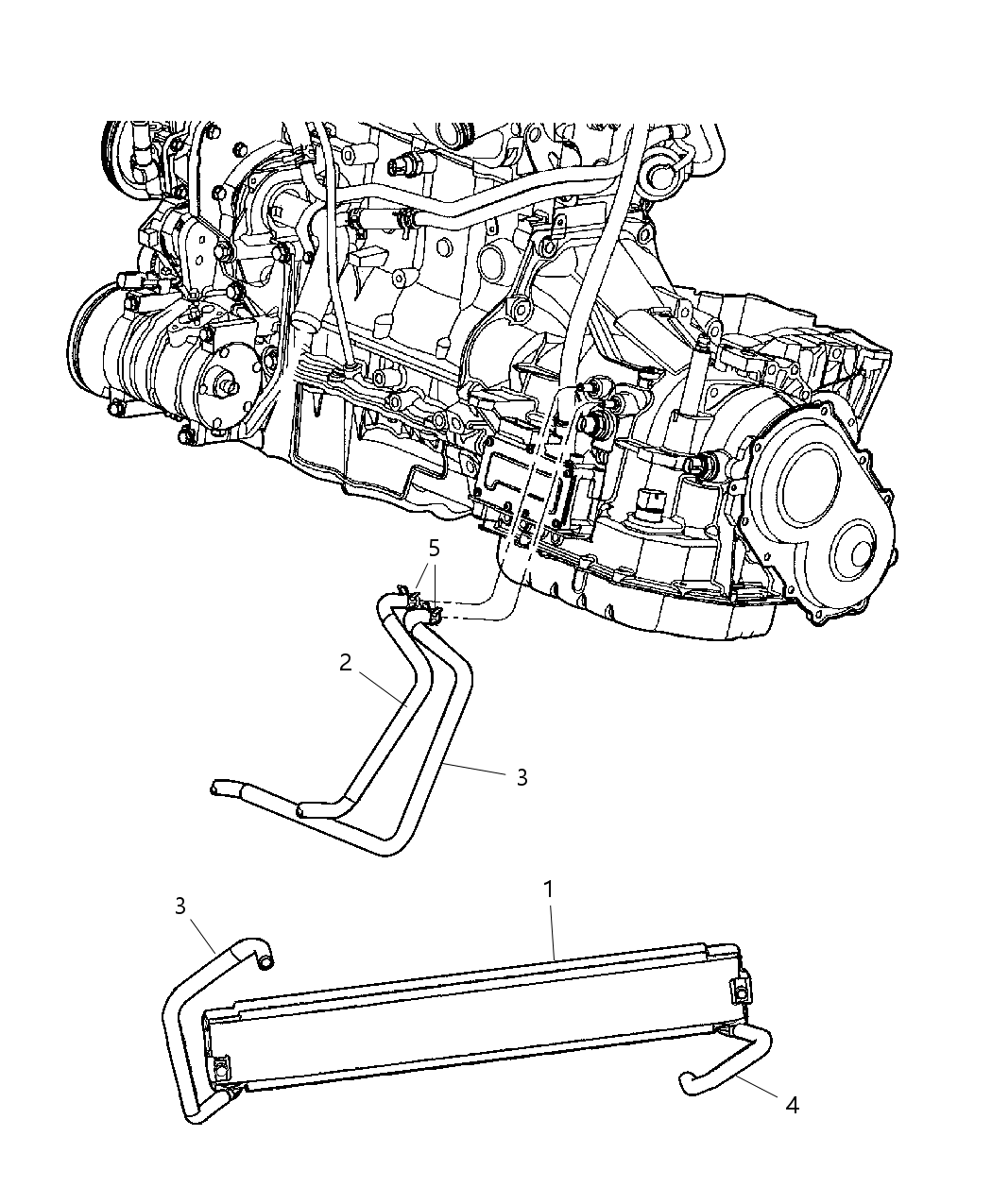 Mopar 5278249AA Hose Transmission Oil Outlet