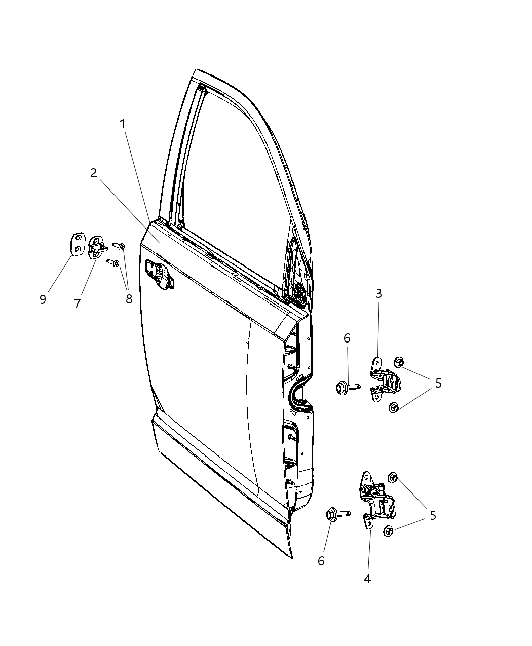 Mopar 68067471AH Door Front