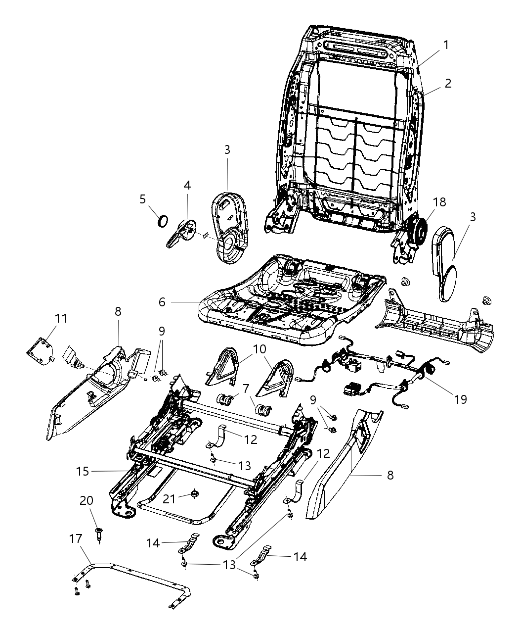 Mopar 5183326AA Adjuster Manual Seat