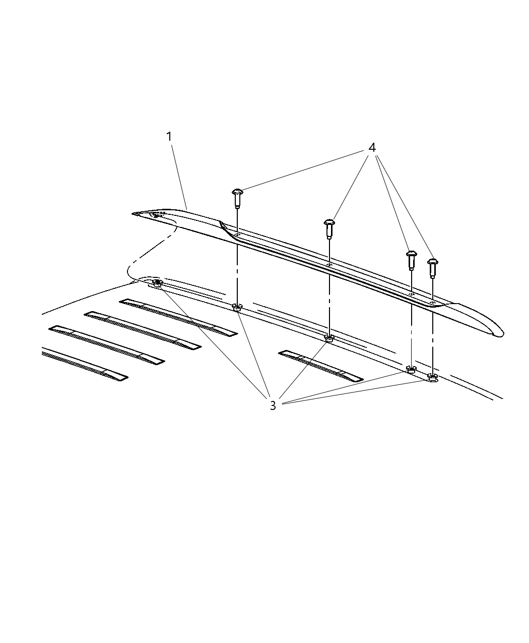 Mopar 68079442AA Rail Luggage Rack Cross