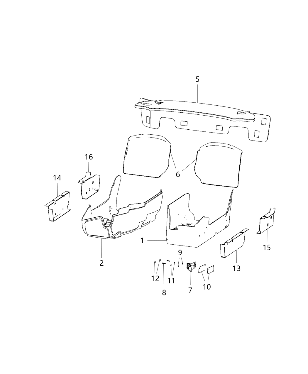 Mopar 1UL77XR4AB Mat Kit Floor - Front