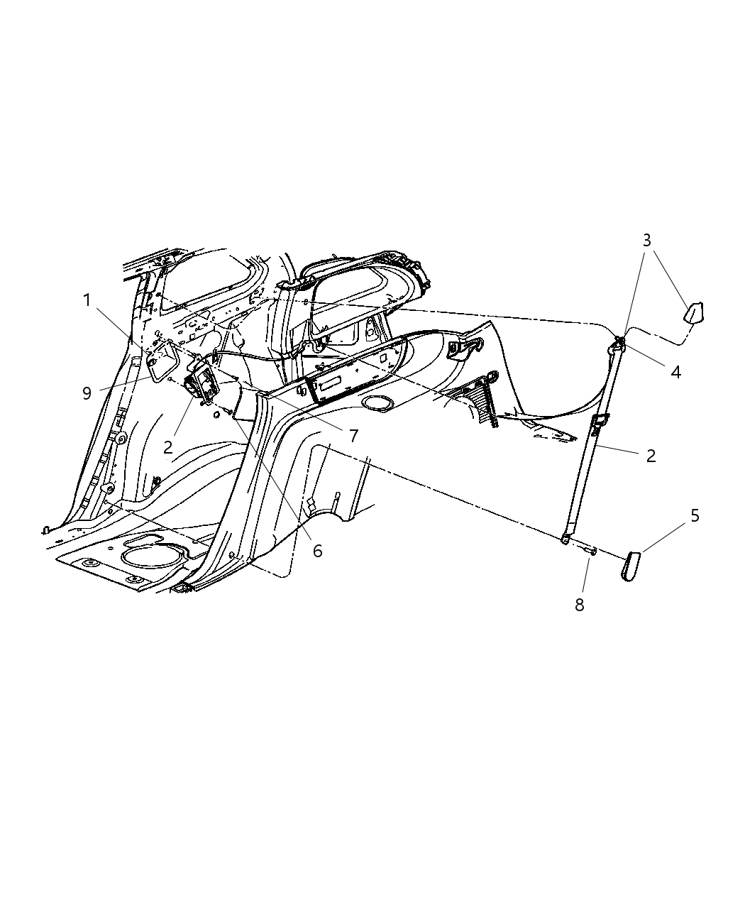 Mopar TS751DVAE Seat Belt Rear